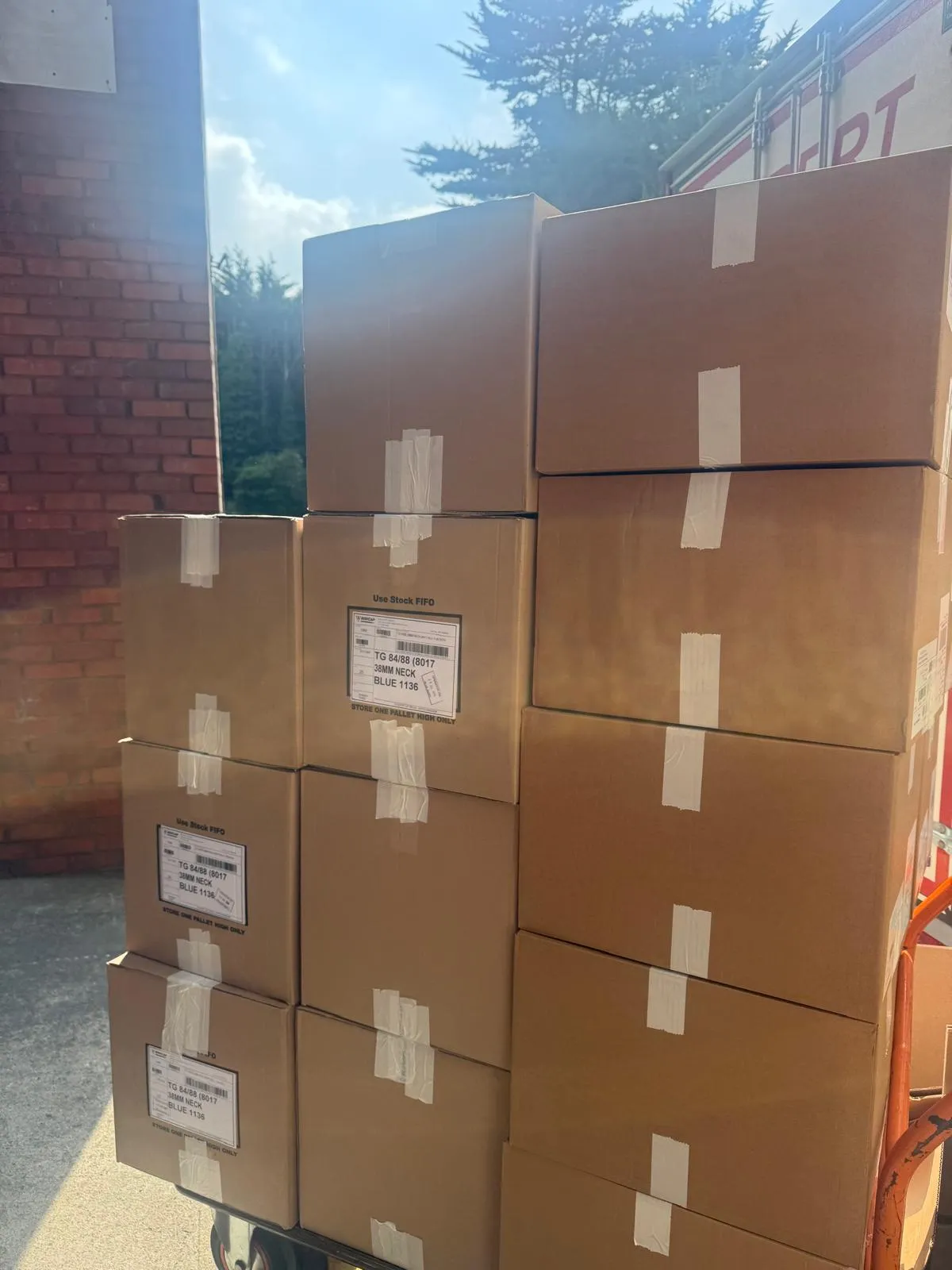 Boxes and wrapping prepared before a move